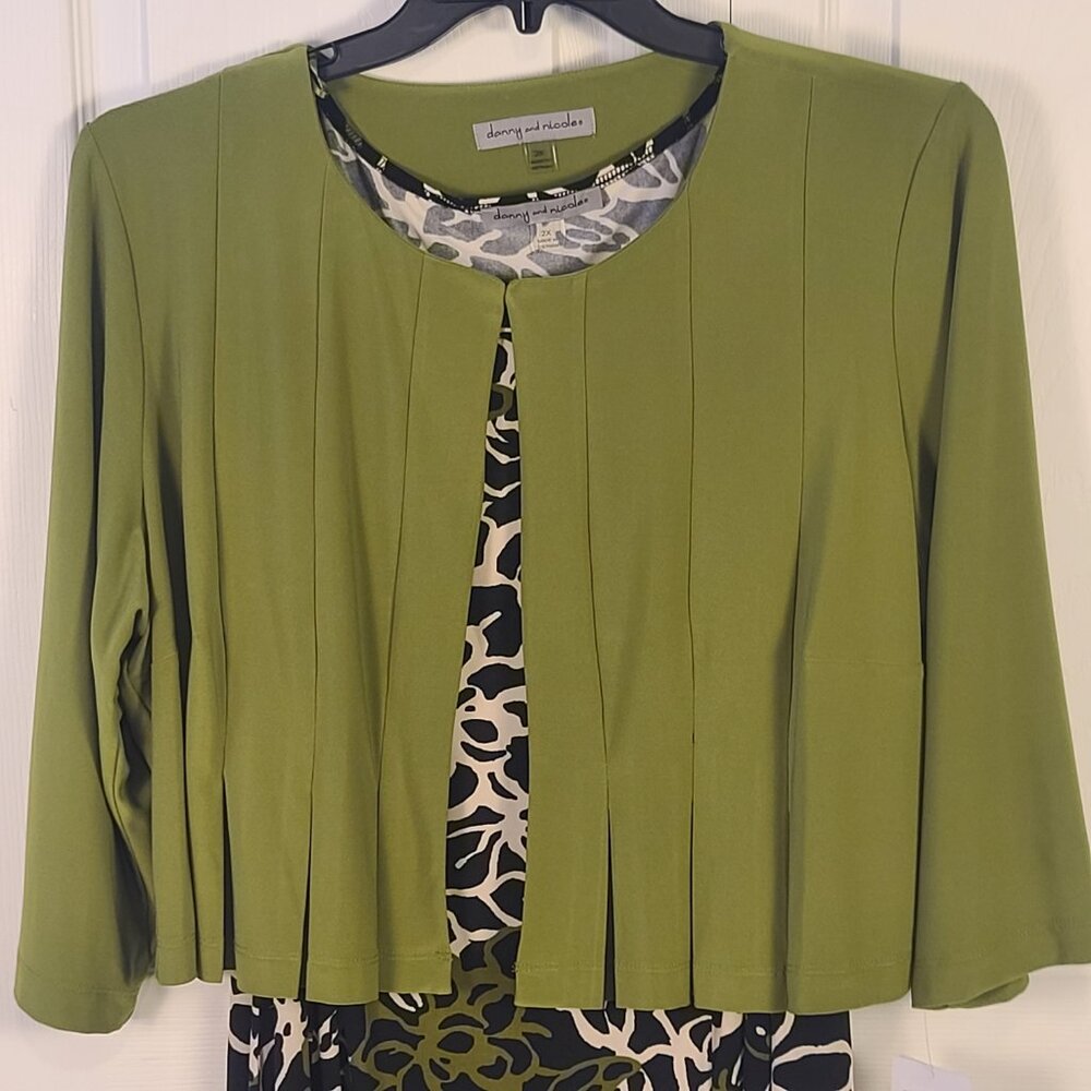 NWT DANNY AND NICOLE 2 Piece Women's Floral Midi Dress with Jacket Size 2X - Picture 3 of 16